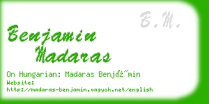 benjamin madaras business card